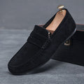 YBQJOO Men's Leather Moccasin Loafers | Lightweight Slip-On Shoes Men's Leather Loafers Axl black 38