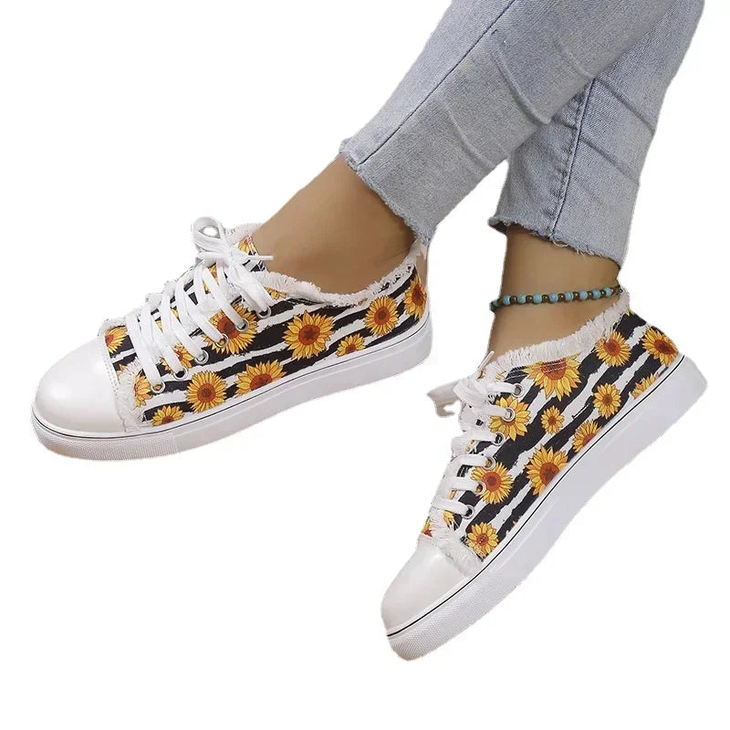 Women's Breathable Lace-Up Fashion Sneakers | Flat Running Shoes Women's Sneakers Axl
