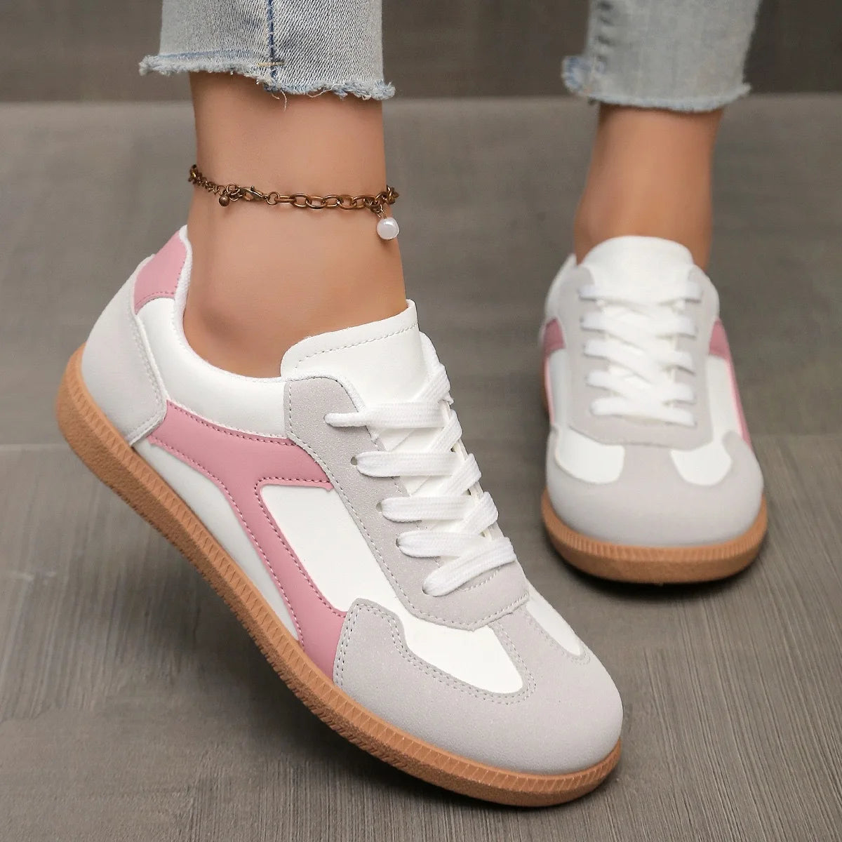 Women's Low Top Canvas Sneakers – Wide Toe Lace-Up Trainers Canvas Sneakers Axl 17 41