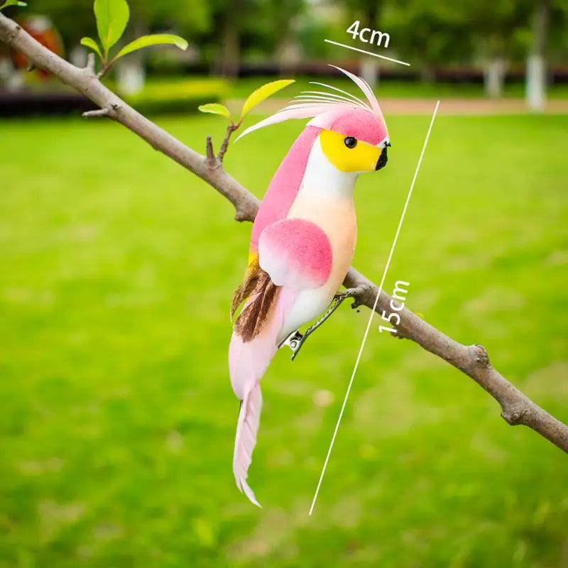 Miniature Parrot Garden Ornament – 15cm Handmade Bird Statue Garden Bird Ornament Axl A2