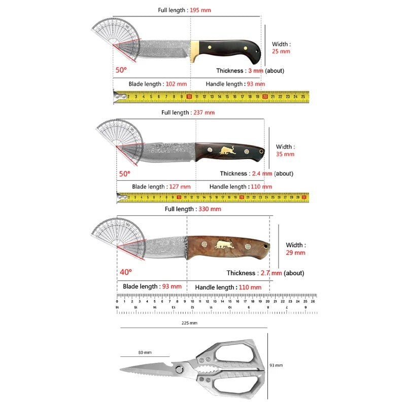 Damascus VG10 Kitchen Knife – Sharp Wood Handle Chef's Blade Damascus Kitchen Knife Axl