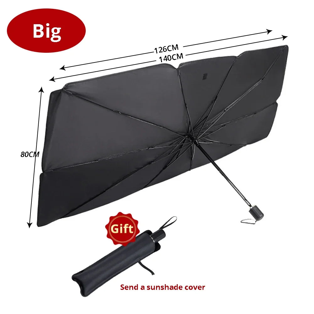 Foldable Car Windshield Sunshade – UV Blocking Front Cover Car Windshield Sunshade Axl Silvery Big