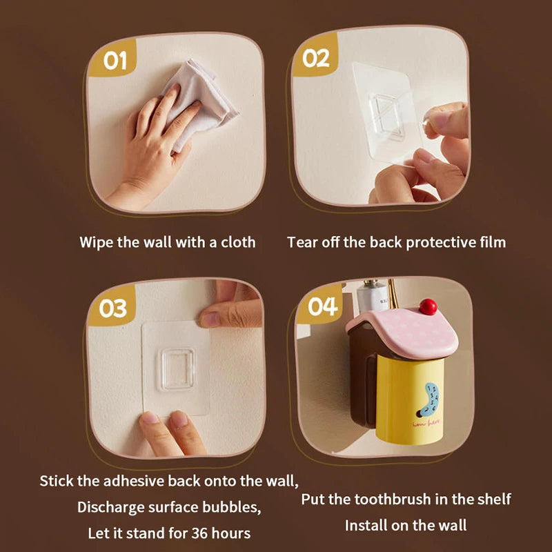 Magnetic Wall-Mounted Toothbrush Holder & Mouthwash Cup Toothbrush Holder Axl