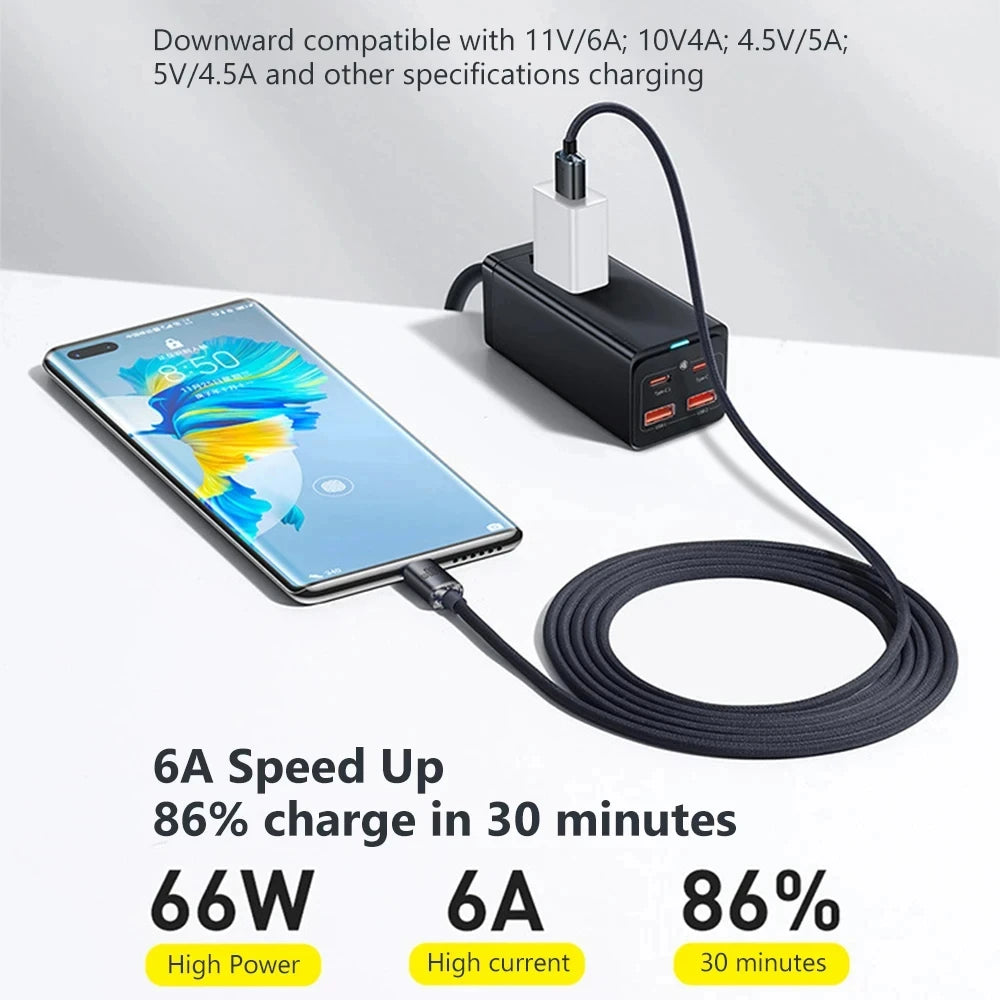 120W USB-C Fast Charging Cable 6A Nylon Braided | 0.25M–2M USB-C Charging Cable Axl