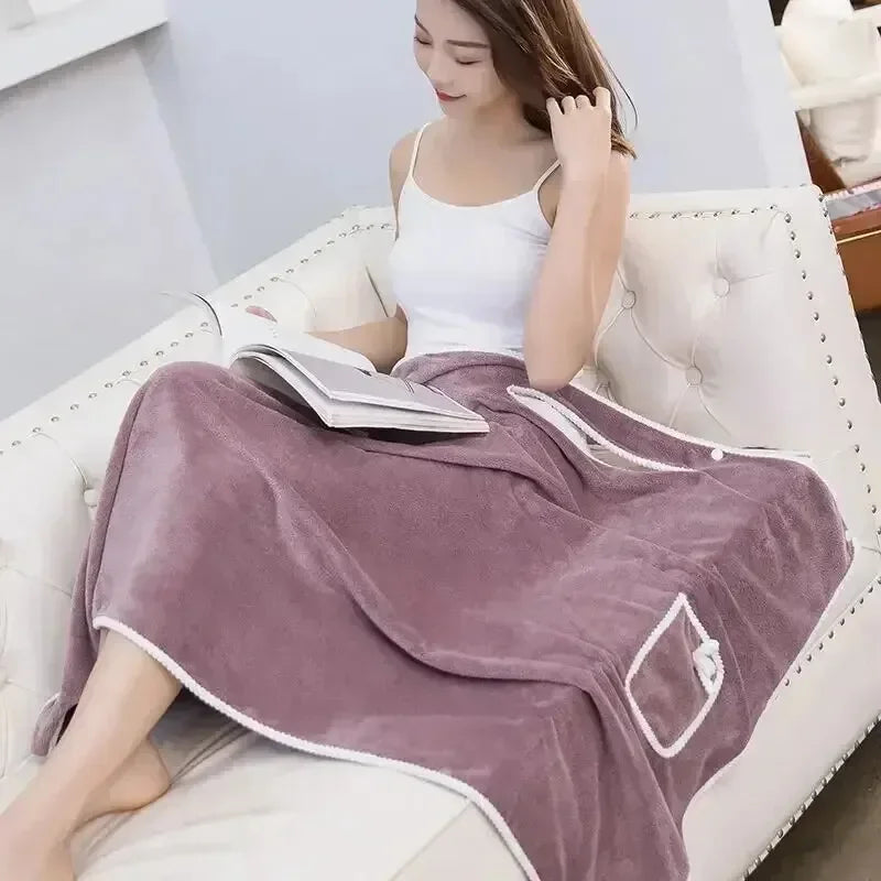 Women's Wearable Bath Towel Wrap – Fast Drying Spa & Gym Robe Wearable Bath Towel Axl