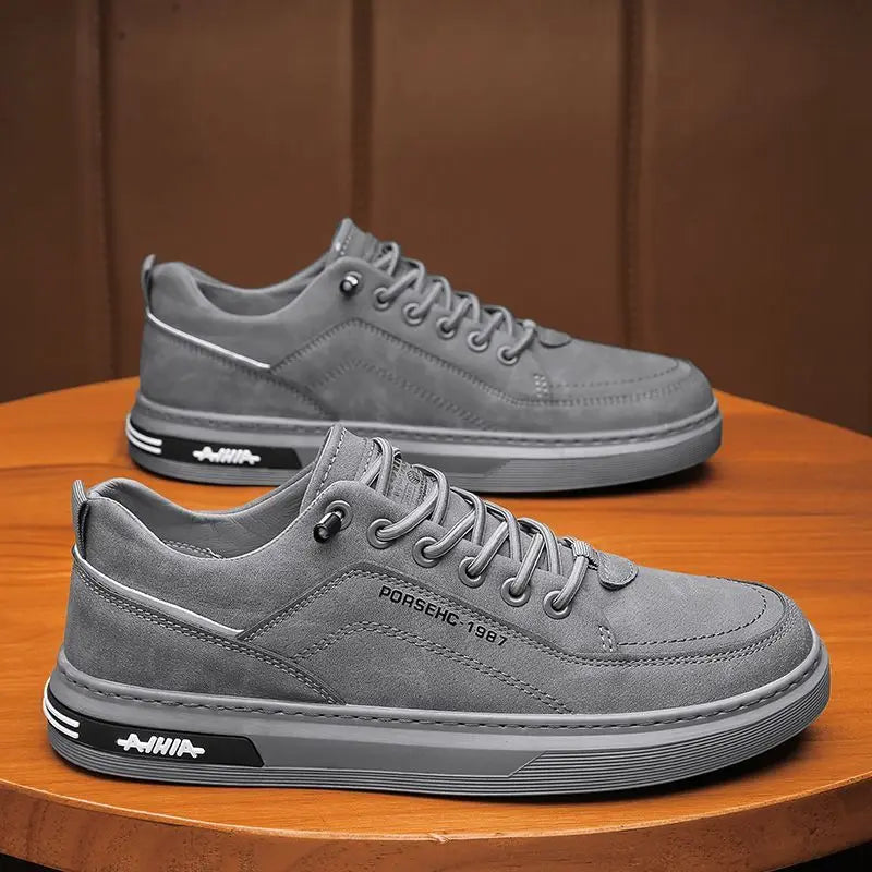 Men's Slip-On Casual Sneakers | Non-Slip Thick Sole Shoes Men's Casual Sneakers Axl Grey 41