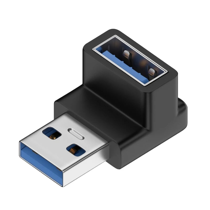 90° USB 3.0 Right Angle Adapter Male to Female 10Gbps USB Angle Adapter Axl Stereo curved front