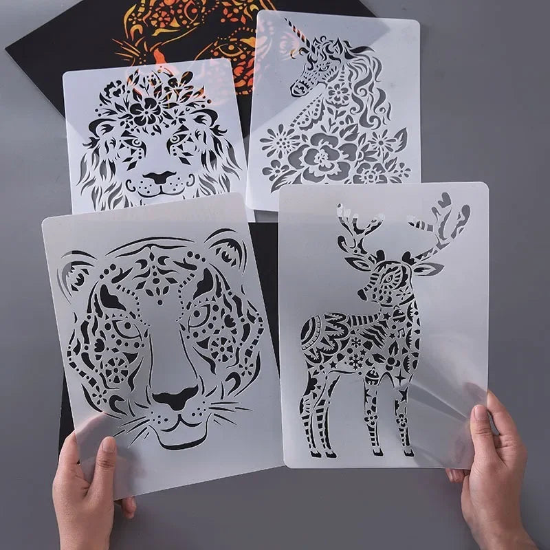 DIY Animal Stencils – Drawing Templates for Painting & Decor Art Stencil Set Axl