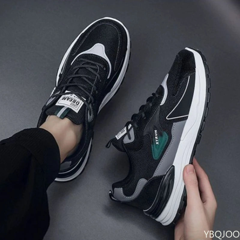 Men's Breathable Lightweight Casual Sneakers – Low Top Lace-Up Casual Sneakers Axl 40 black