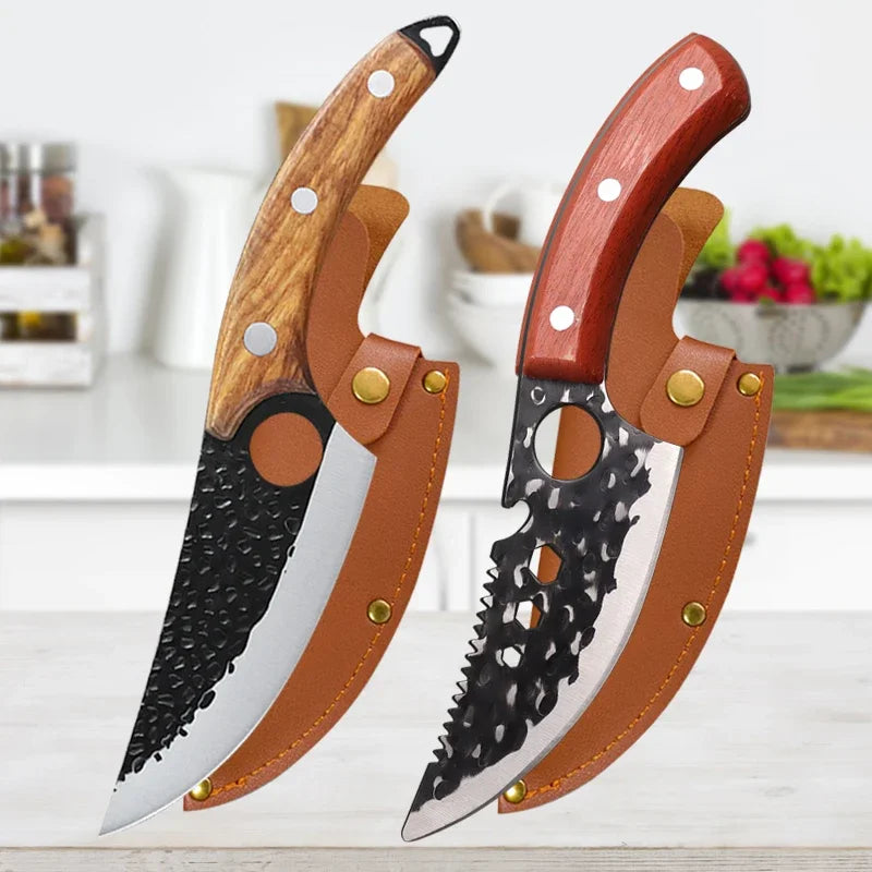 Stainless Steel Meat Cleaver & Chef Knife – Wooden Handle Kitchen Chef Knife Axl Knife AC