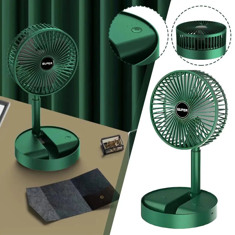 USB Rechargeable Mini Folding Stand Fan – Desk & Floor Portable Electric Fan Axl