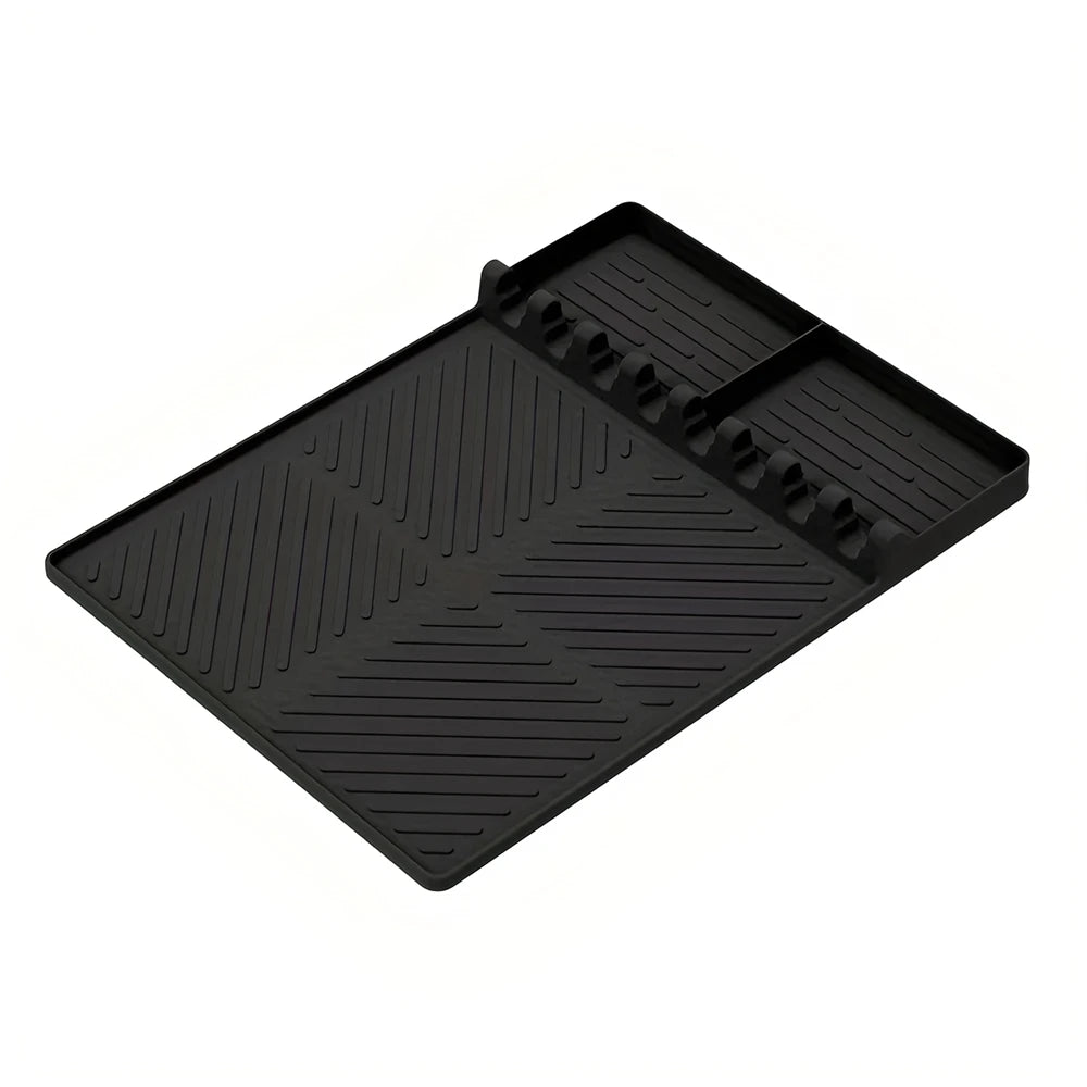 Silicone Grill Mat – Food Grade BBQ Drip Pad & Spatula Rest Silicone Grill Mat Axl Grill Mat-Black