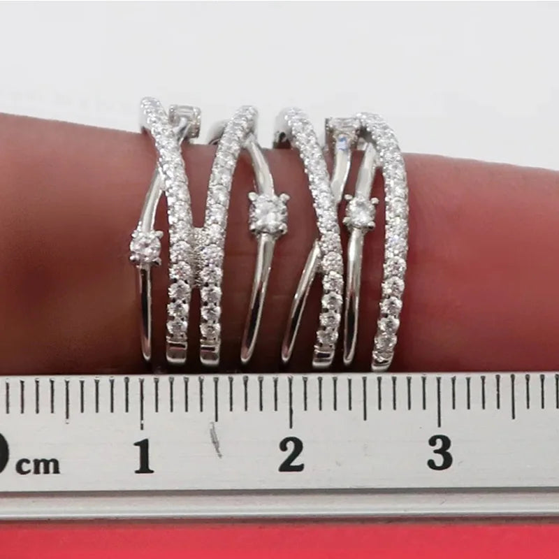 Huitan Wide Band Cubic Zirconia Ring – Silver Fashion Ring Fashion Ring Axl