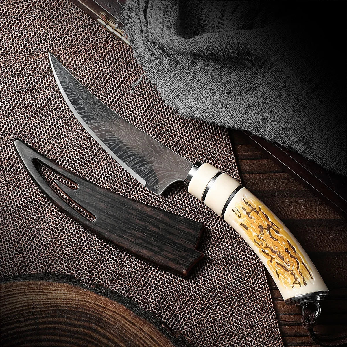 SHENJIU Curved Stainless Steel Boning & Fruit Knife Boning Knife Axl