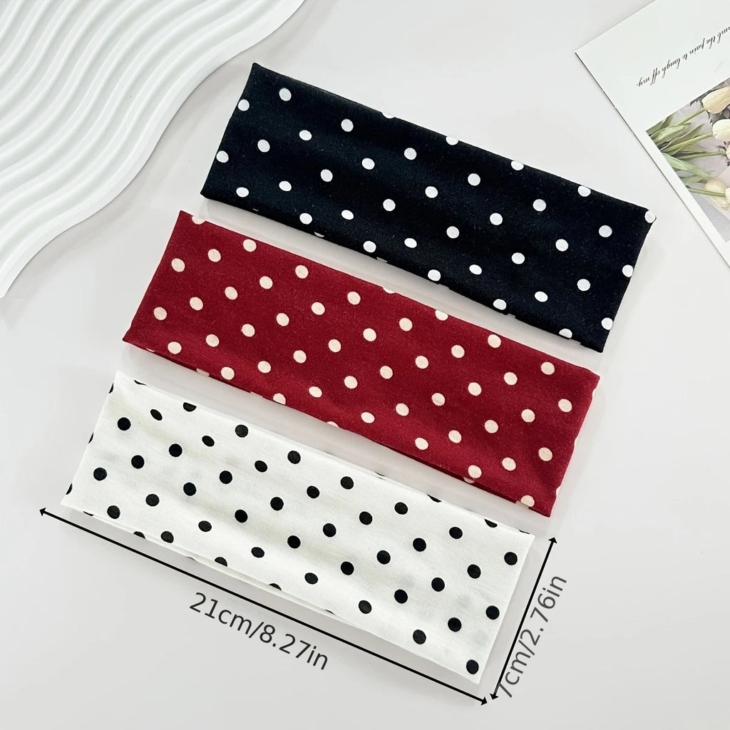 2-Pack Women's Polka Dot Workout Headbands – Sweat-Wicking Workout Headband Axl