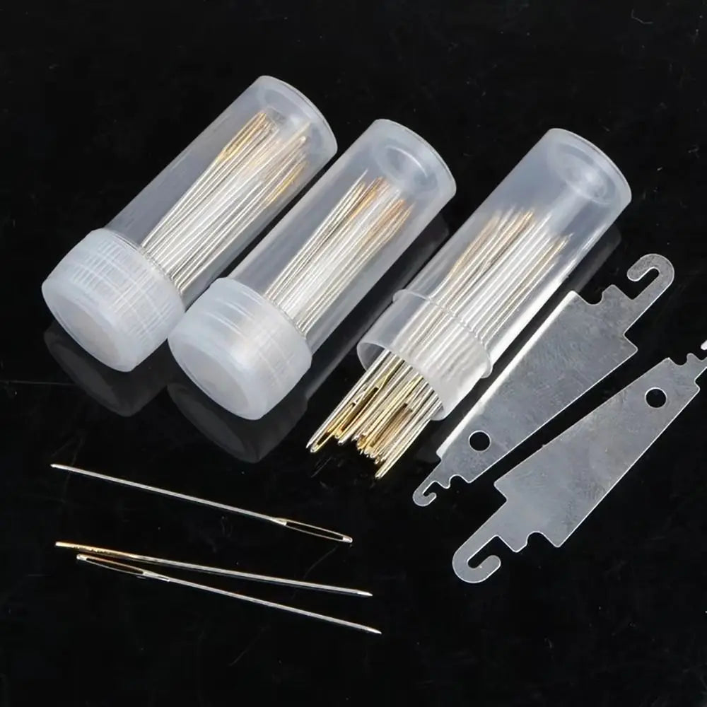 100-Pack Cross Stitch Darning Needles Sizes 22/24/26 Steel Embroidery Needles Set Axl