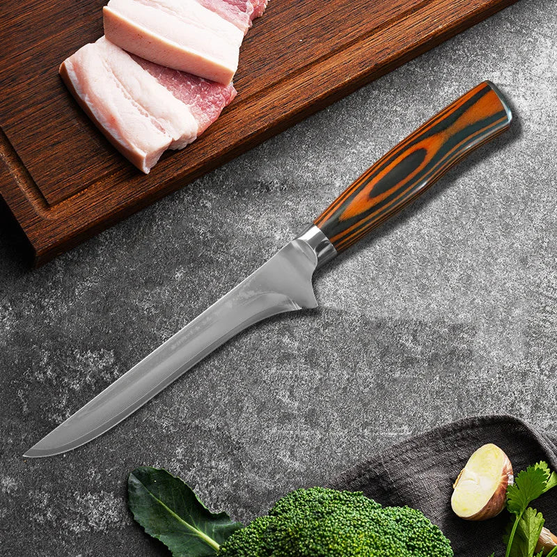 6-Inch Damascus Steel Boning Knife – Fillet & Meat Cutting Damascus Boning Knife Axl