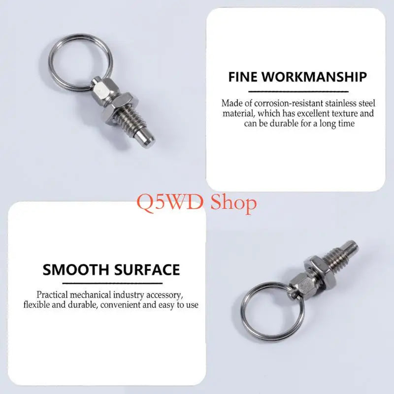 4-Pack Stainless Steel Pull Ring Indexing Plunger Knob Pin Set Indexing Plunger Set Axl