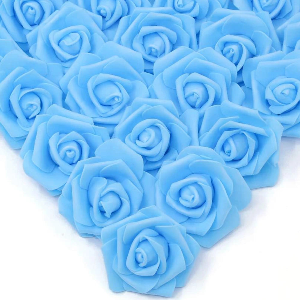 PE Foam Rose Heads – Artificial Flowers for Wedding & Home Decor Artificial Flower Heads Axl Blue 10pcs