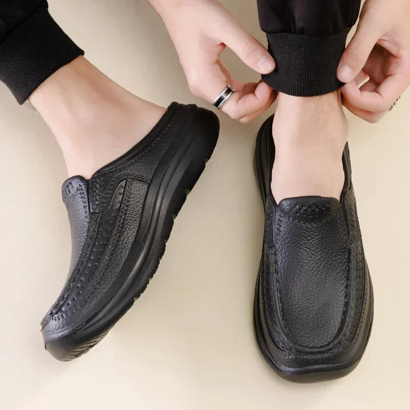 Men's Leather Loafers – Cork Sole Breathable Casual Shoes Men's Leather Loafers Axl