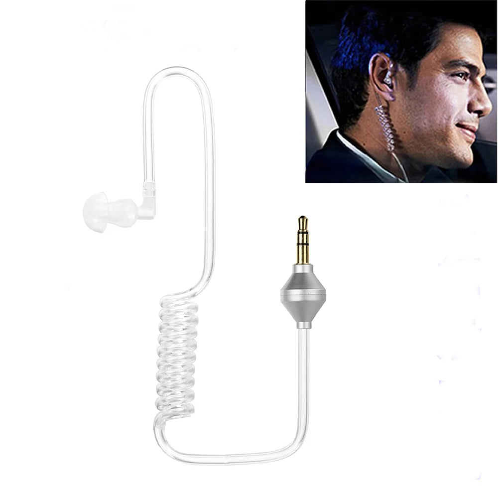 3.5mm Single-Ear Air Tube Wired Headset | Spiral Coil Earphone Wired Earphone Axl