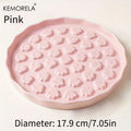 KEMORELA Ceramic Slow Feed Cat Bowl – Paw Design Pet Dish Slow Feed Pet Bowl Axl Pink