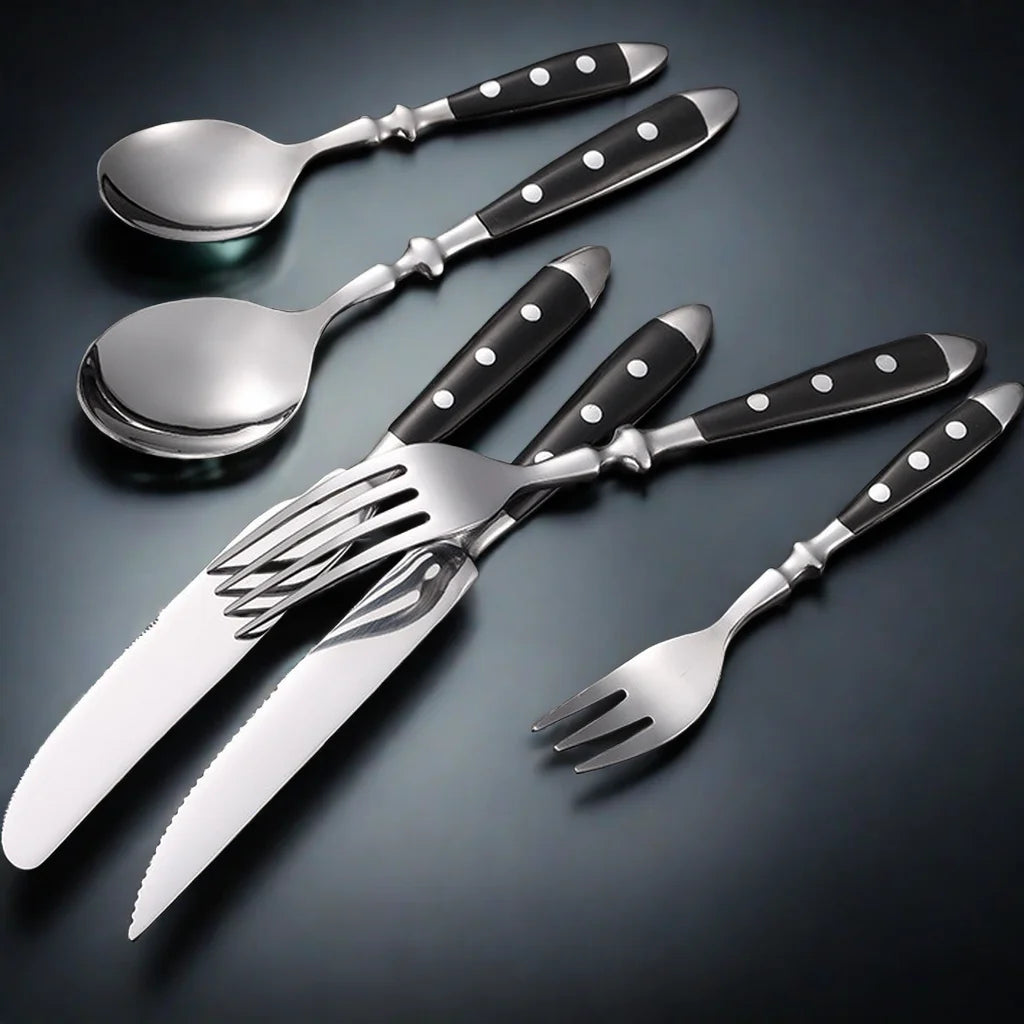 Stainless Steel Cutlery Set – Fork, Spoon & Steak Knife Stainless Steel Cutlery Set Axl