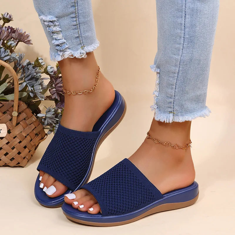 Women's Elastic Roman Flat Sandals – Casual Beach Slide Slippers Flat Slide Sandals Axl