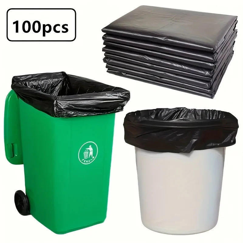 Heavy-Duty Garbage Bags 50-Pack | 8L Flat Top Bin Liners Plastic Bin Liners Axl Black