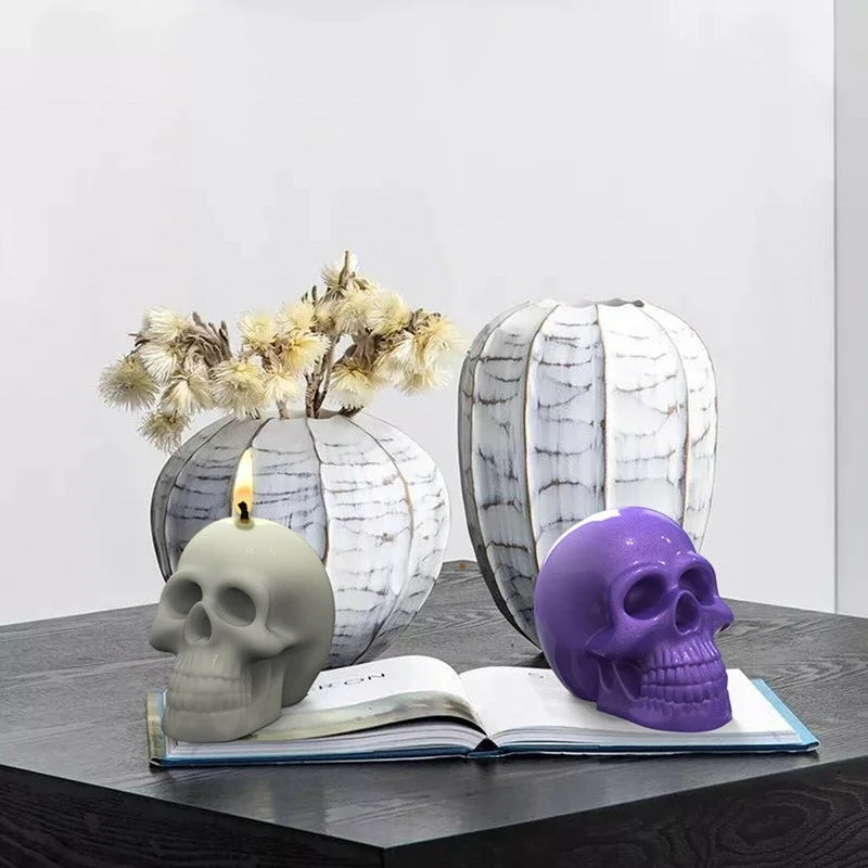 3D Skull Silicone Mold – Halloween Candle, Soap & Resin Craft Silicone Craft Mold Axl