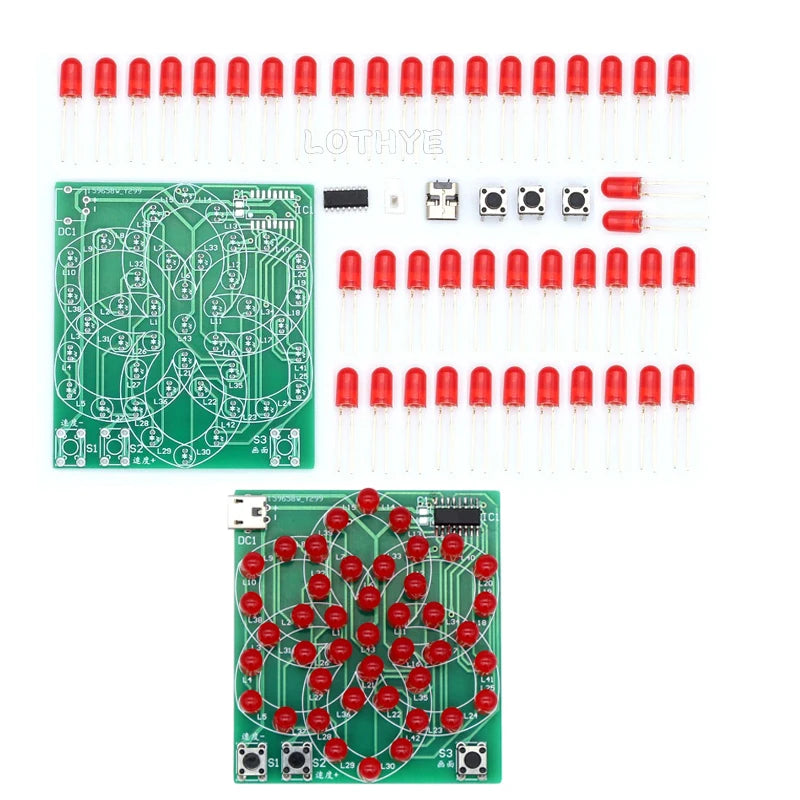 43 LED DIY Windmill Soldering Kit – 9 Animated LED Patterns 5V DIY Electronics Kit Axl Default Title