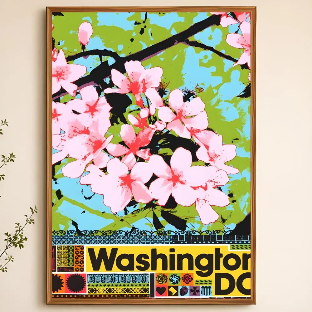 Washington Neighborhood Poster – Self-Adhesive Waterproof Wall Art Decorative Wall Poster Axl White23 30X40cmNoframe