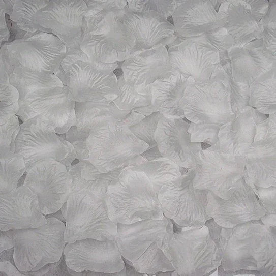 Silk Rose Petals 100pc – Wedding & Valentine's Day Scatter Decor Silk Scatter Petals Axl White
