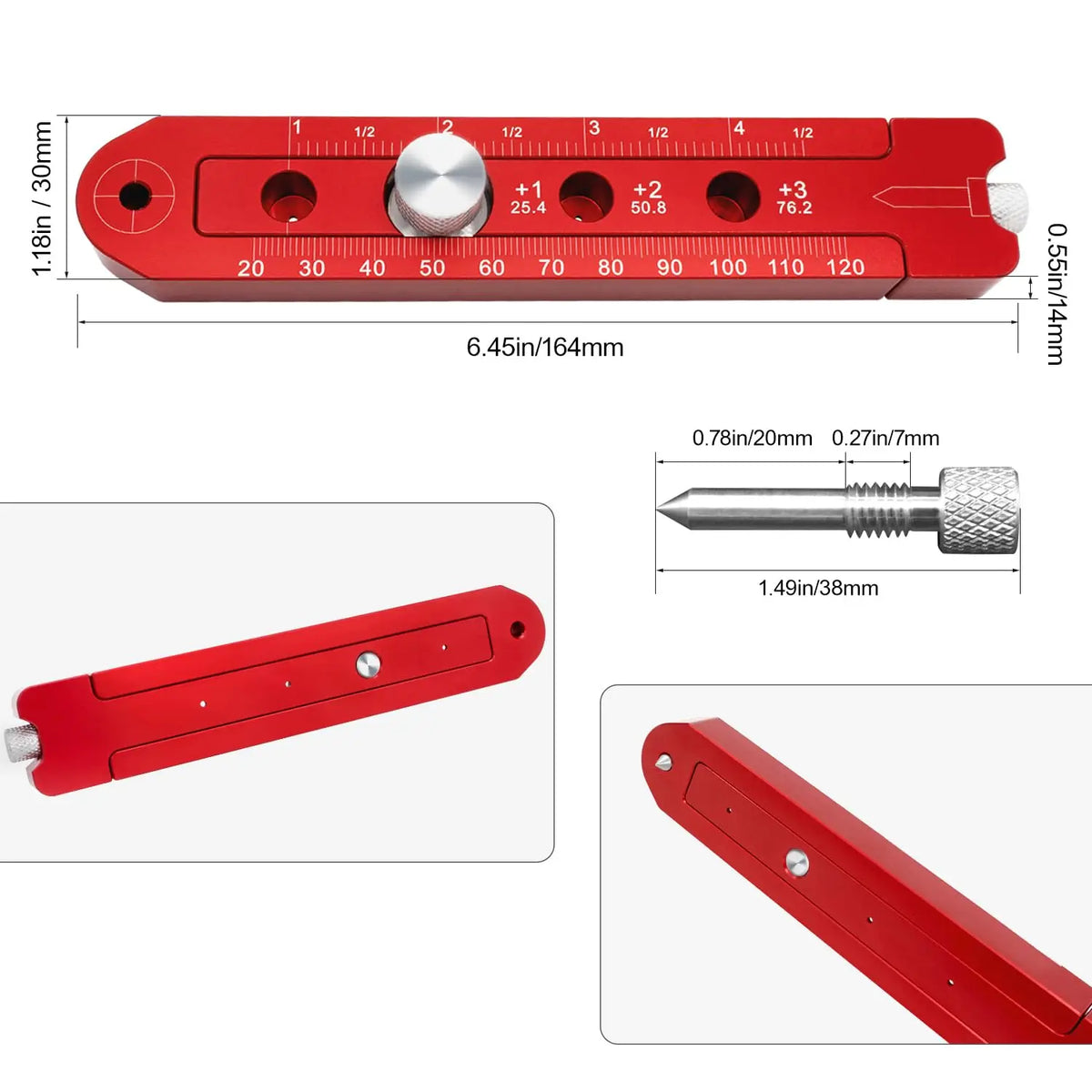Adjustable Metal Circle Ruler – Multi-Angle Woodworking Tool Woodworking Measuring Ruler Axl