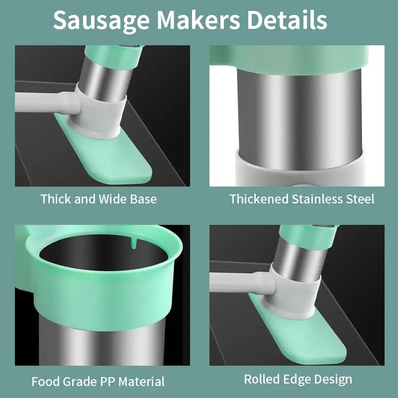 Manual Sausage Stuffer Machine – 4 Tubes, 1.1 lb Capacity Sausage Stuffer Machine Axl