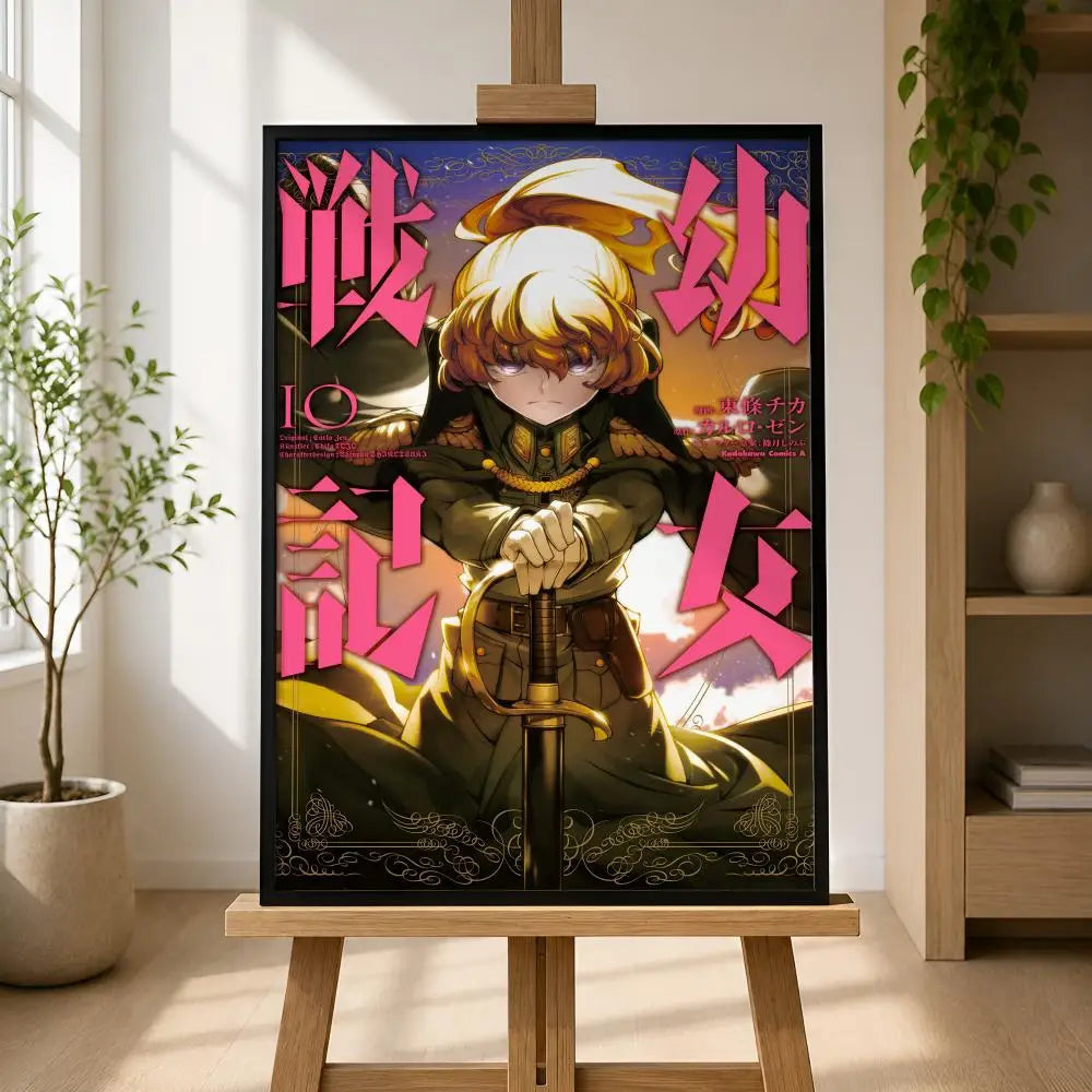 Saga of Tanya the Evil Anime Poster – Waterproof Self-Adhesive Anime Wall Poster Axl