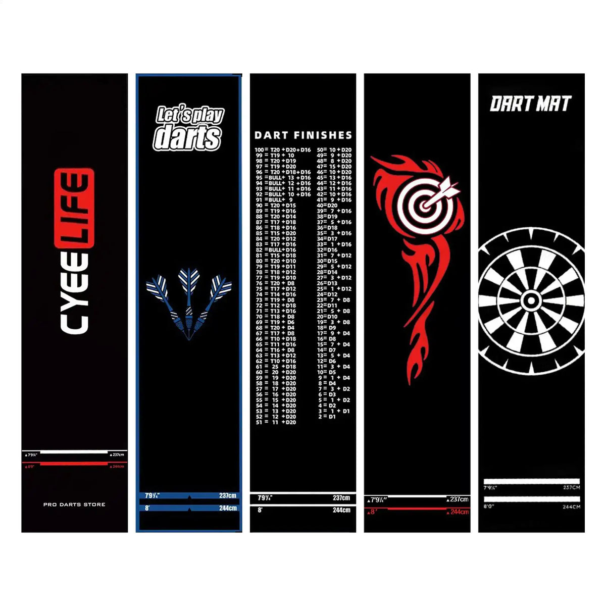 Non-Slip Dart Mat with Throw Lines & Floor Protector Dart Floor Mat Axl