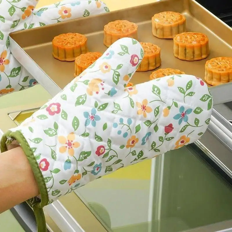 Printed Oven Mitts – Heat Resistant Non-Slip Baking Gloves Oven Mitts Axl