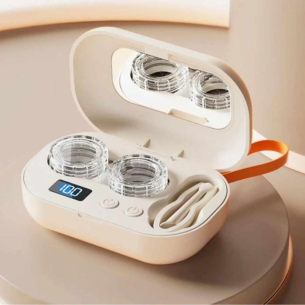 Ultrasonic Contact Lens Cleaner – Portable Electric Case Lens Cleaning Device Axl