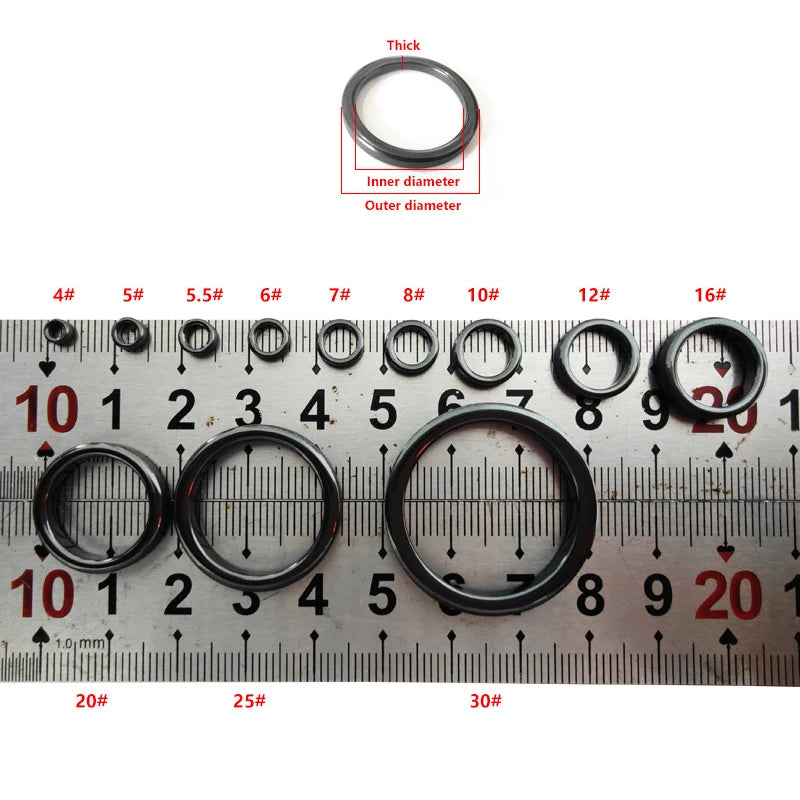 48Pcs Ceramic Fishing Rod Guide Rings – 12 Sizes Set Fishing Rod Guide Rings Axl