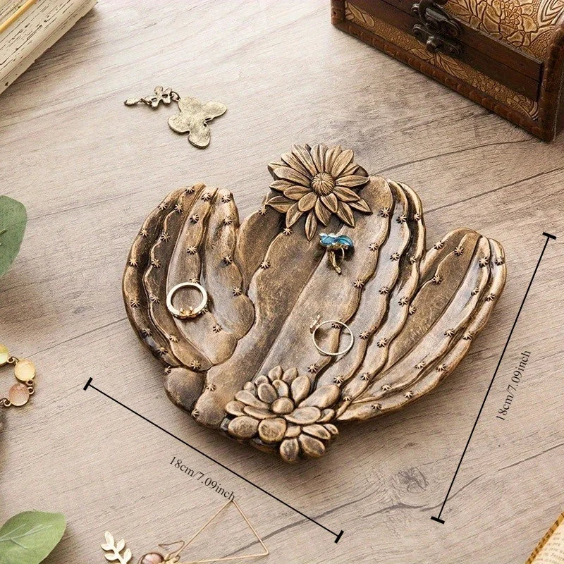 Cactus Resin Storage Dish – Decorative Candy & Snack Plate Decorative Storage Dish Axl