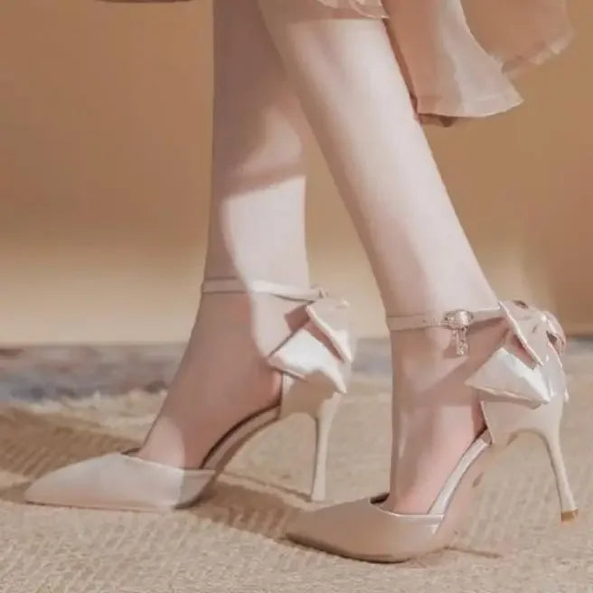 Women's Stiletto Pumps | Pointed Toe Bow High Heel Party Shoes Stiletto Pumps Axl