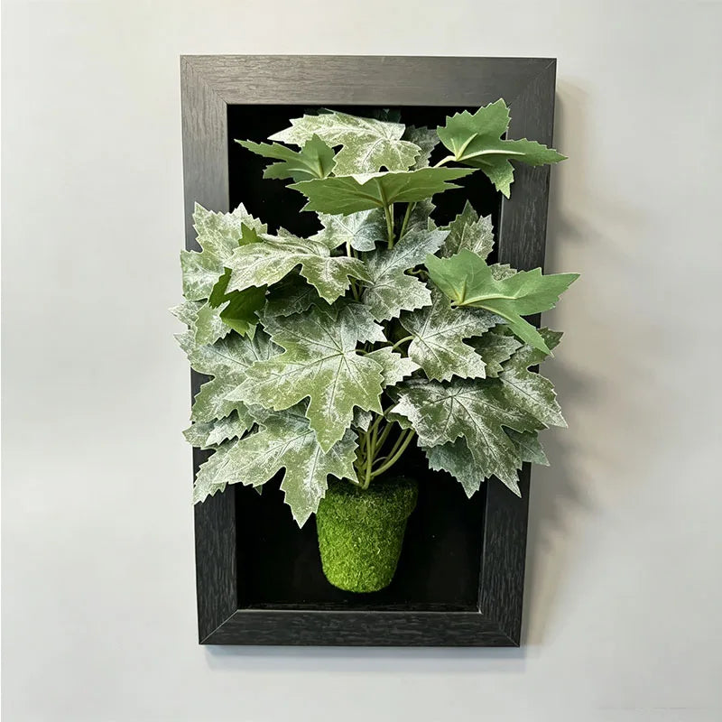 3D Hollow Shadow Box – Preserved Maple Leaves & Dried Flowers Floral Shadow Box Axl