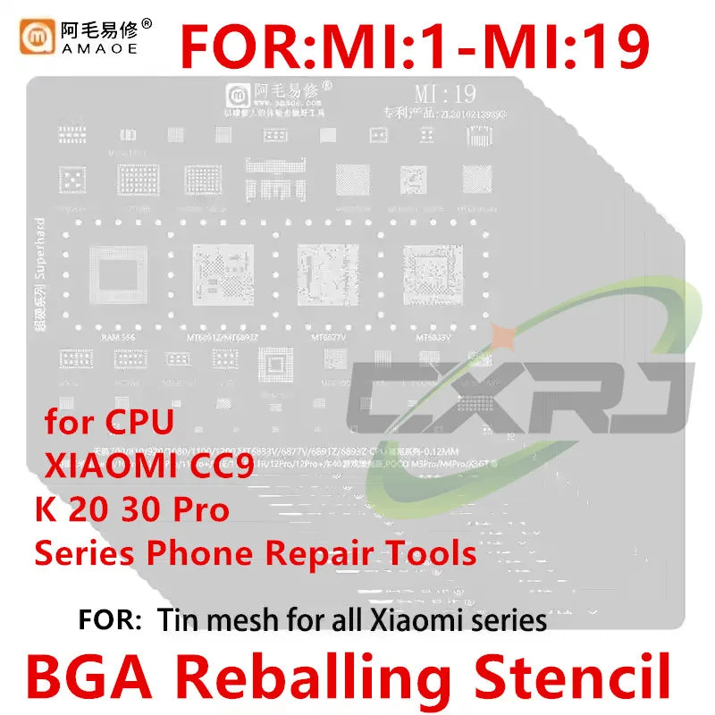 Amaoe BGA Reballing Stencil for Xiaomi CPU Phone Repair BGA Reballing Stencil Axl