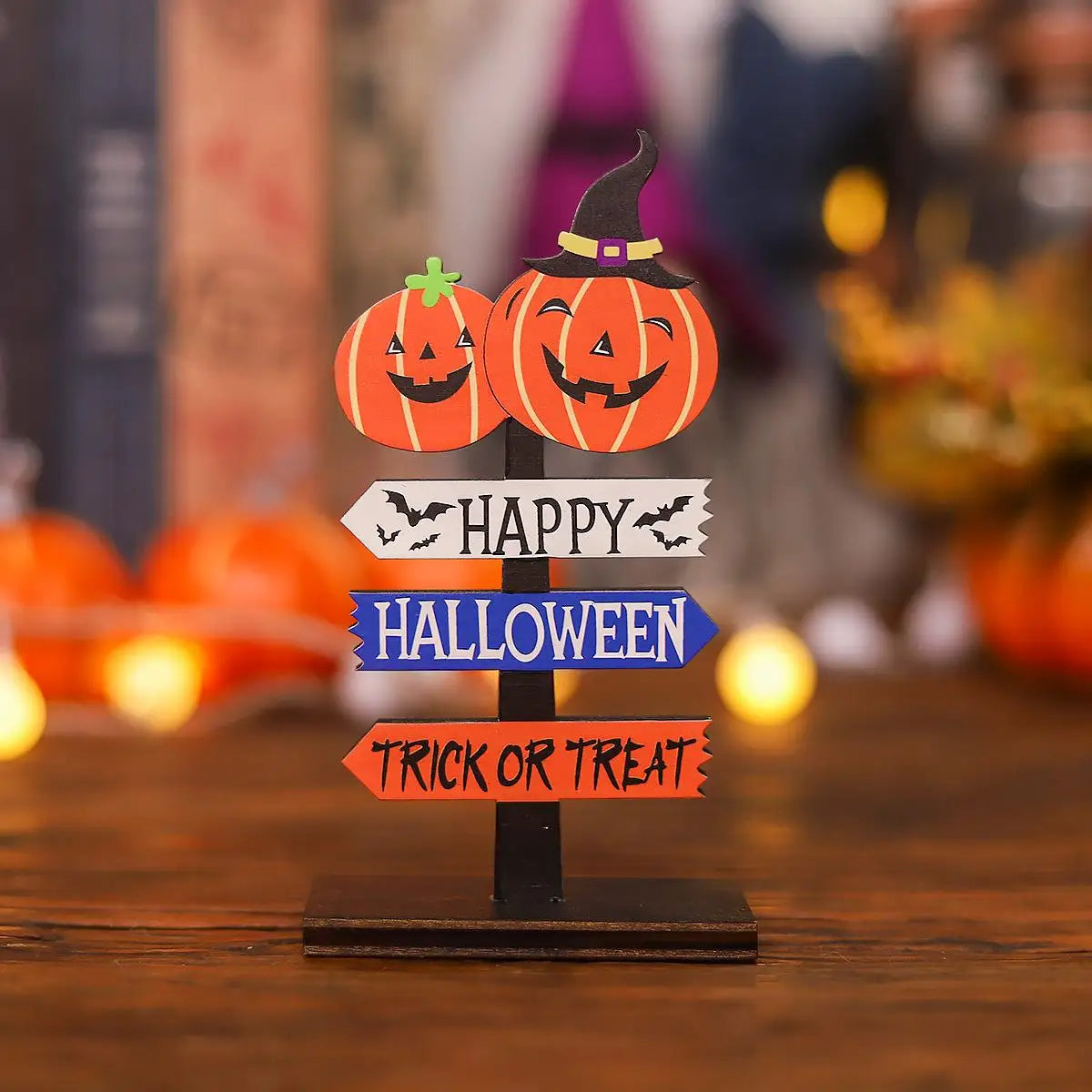 Halloween Wooden Ornaments – Pumpkin & Ghost Desktop Decor Halloween Wooden Ornament Axl