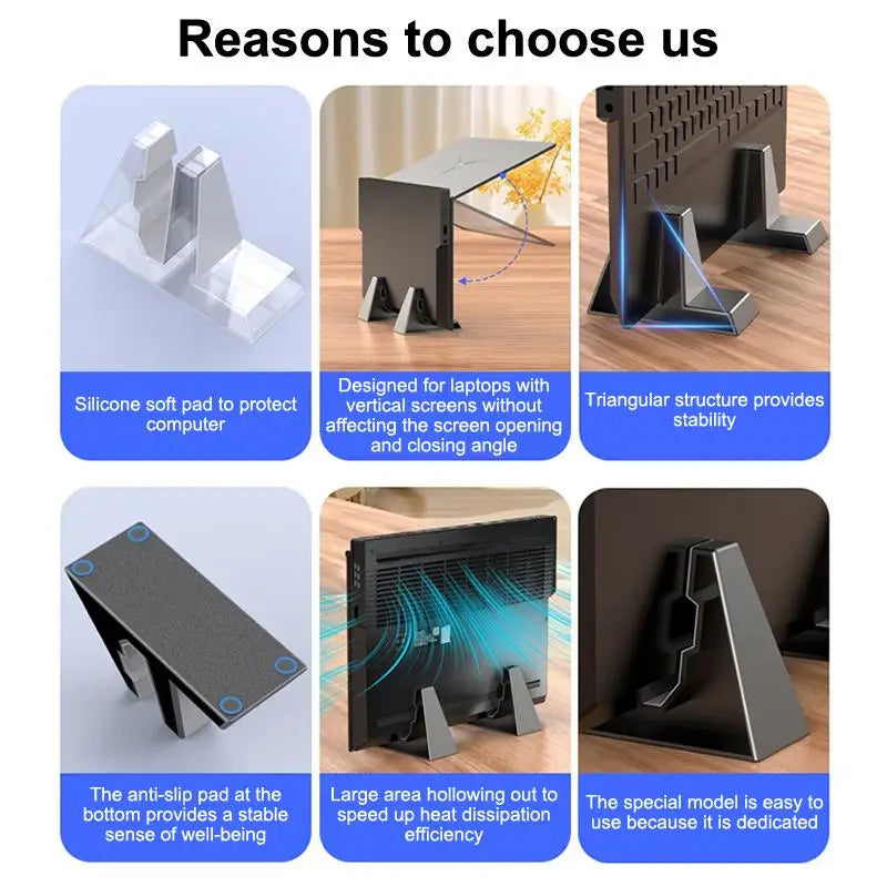 Vertical Laptop & Tablet Stand – Space-Saving Desk Organizer Laptop Desk Stand Axl A1