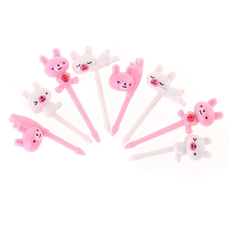8-Piece Cute Animal Fruit Forks – Kids Bento & Party Picks Fruit Fork Set Axl