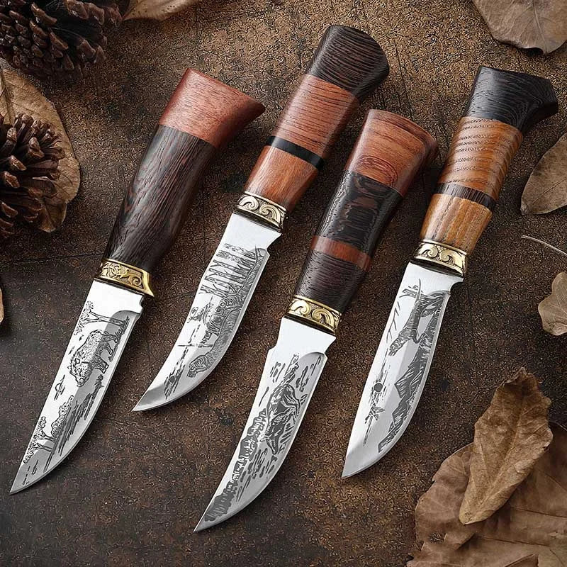 Etched Boning Knife – Copper & Zebrawood Handle | Stainless Steel Boning Knife Axl