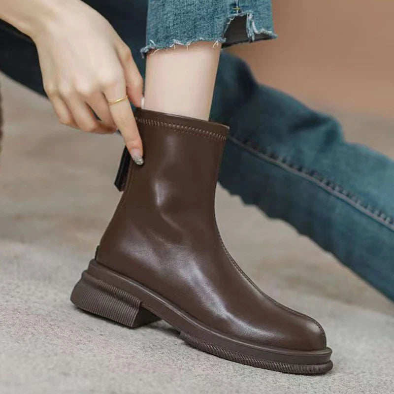 Women's Flat Chelsea Ankle Boots – Faux Suede Side Zip Chelsea Ankle Boots Axl