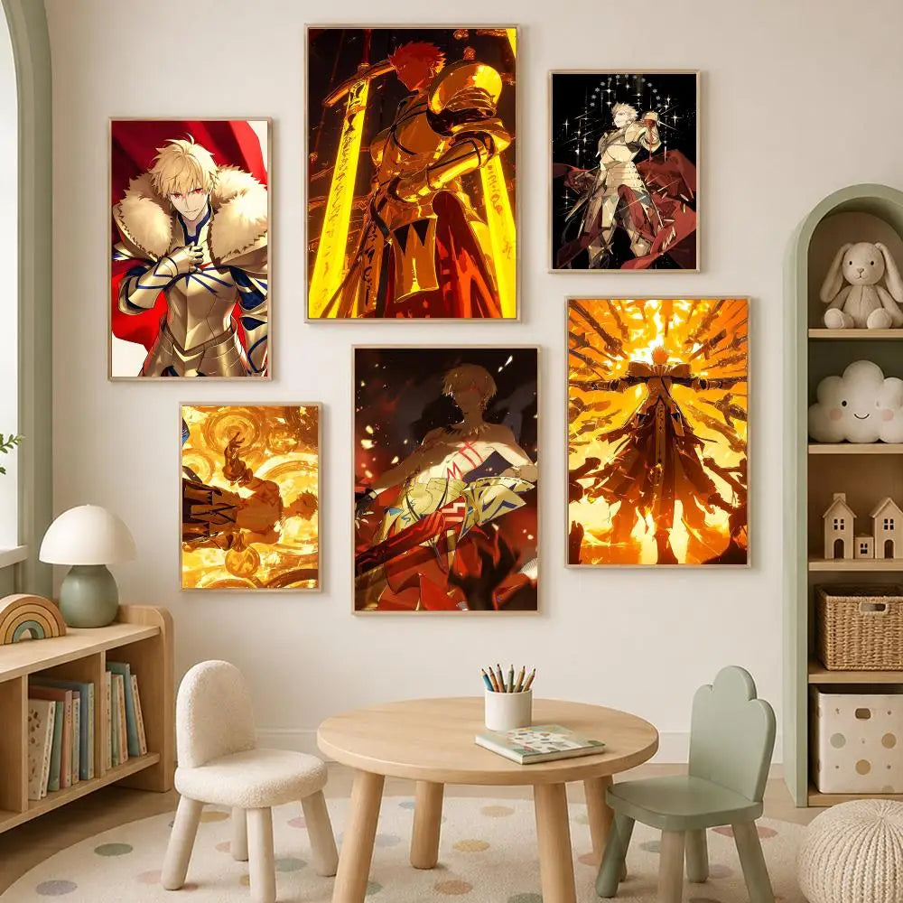 Anime Gilgamesh Self-Stick HD Wall Art Poster | Waterproof Decor Wall Art Poster Axl